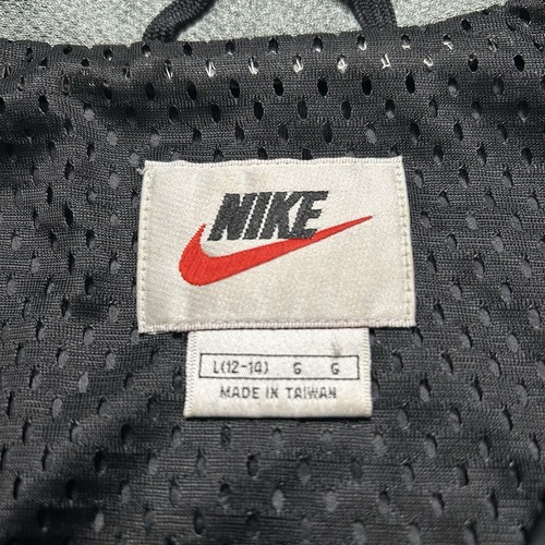 Vintage Nike 90s Half Zip Windbreaker Jacket Black Blue Stripe Made in Taiwan L - Picture 3 of 5