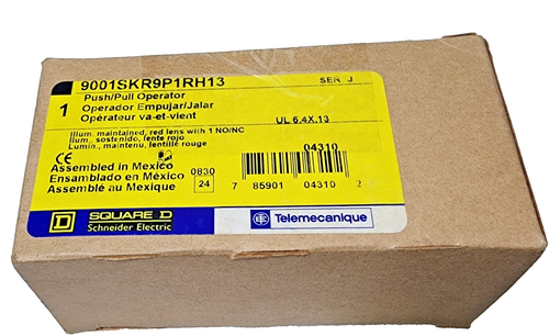 SQUARE D 9001SKR9P1RH13 PUSHBUTTON ILLUMINATED RED MUSH (Brand New ) - Picture 2 of 11