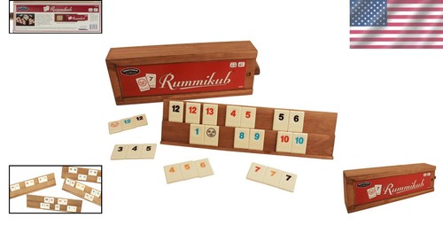 Rummikub Classic Edition: All-Wood Storage with 4 Player Trays for 2-4 Players - Picture 2 of 10
