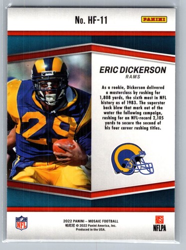 2022 Panini Mosaic - Holofame #HF-11 Eric Dickerson - Picture 2 of 2