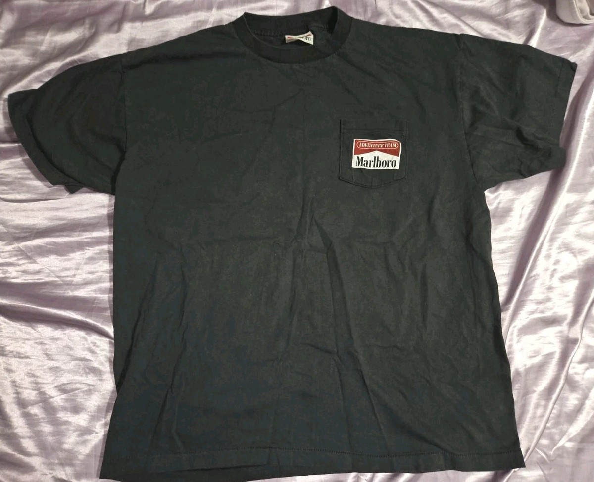 Vintage Marlboro Shirt XL 90s Unlimited Train Track Front Pocket