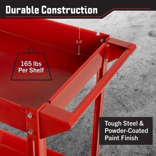 Stalwart Utility Cart 330lb Capacity Rolling Tool Cart Heavy Duty Work Cart - Picture 4 of 5