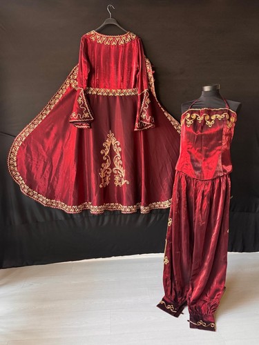 Trachtenrotes Bindallı, türkisches Damenkostüm, osmanisches Modell Kaftan, Henna - Bild 2 von 16