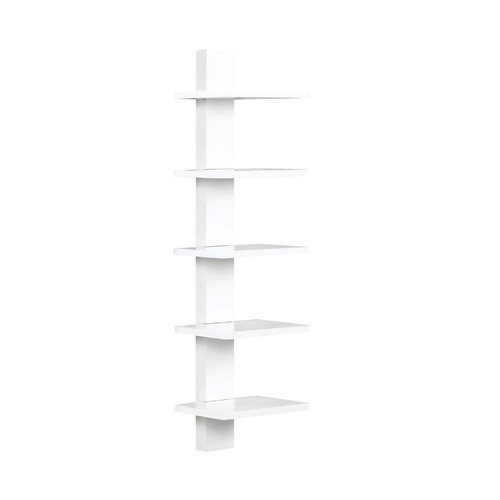 - Mounted Spine Bookshelf, Wall Mounted Shelves, Spine Book Tower (White)
