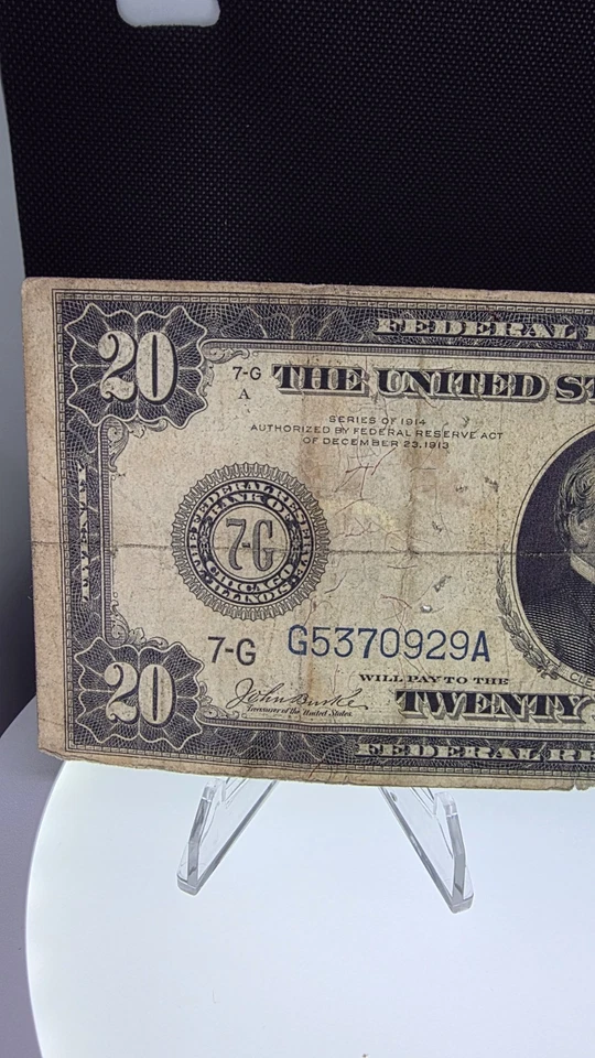 🔥$20 1914 Federal Reserve Note Large Bill Circulated🔥 - Image 3 of 4