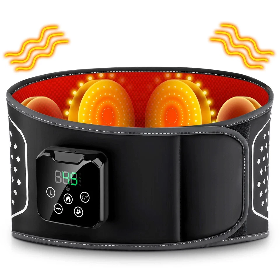 Cinturón de descompresión de masaje térmico soporte lumbar para aliviar el dolor de espalda baja Foto 2 de 4