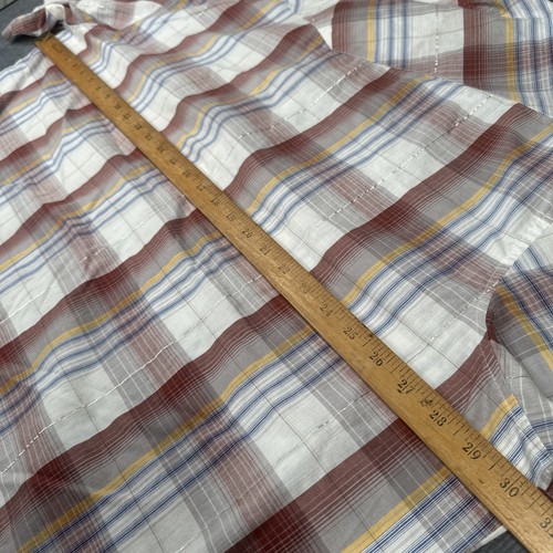 VINTAGE Rustler Camicia Uomo Righe Western Pearl Snap X-Coda Lunga 4XL - Foto 5 di 7
