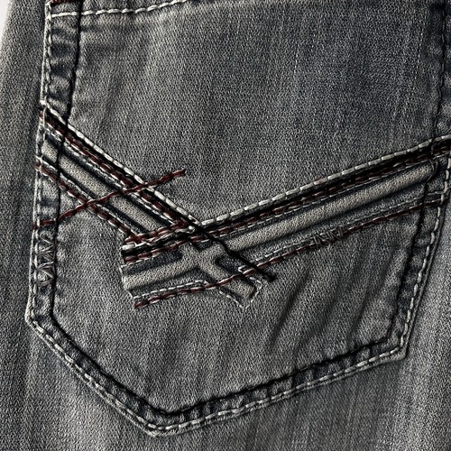 BKE Buckle Jake Men Jeans Distressed Stitched Pockets Straight Leg Sz 34L 34x32 - Picture 6 of 9