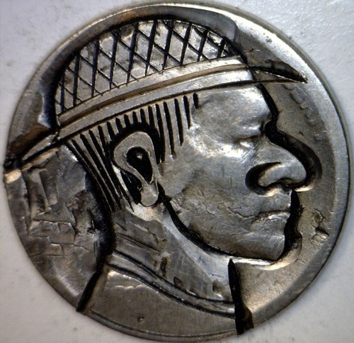 1920 - 1930 's HOBO Buffalo Nickel Coin ~ NICE Hand Carved LOT #C1 FREE SHIP