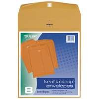 Top Flight Clasp Envelopes, Gummed and Clasped Closure, 10 x 13 Inches, Brown...