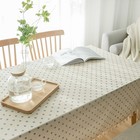 Rectangular Tablecloth 140x160cm Blue Daisy Print Polyester Cotton with Fringe