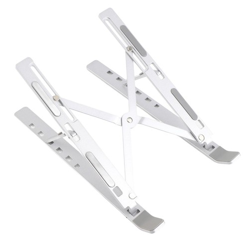 Soporte portátil de aleación de aluminio para computadora portátil ajustable plegable elevador de enfriamiento plateado - Imagen 6 de 12