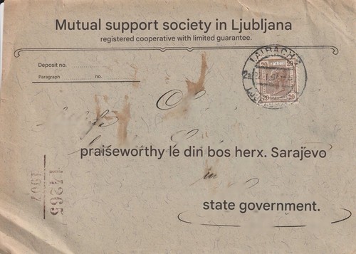 Antique SaarGebiet 50pf 20 Cent Stamp On Over Envelope - Picture 3 of 3