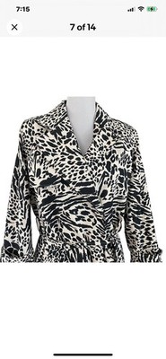 Sergio Hudson x Target Women's Animal Print Strong Shoulder Trench Coat Size 1X