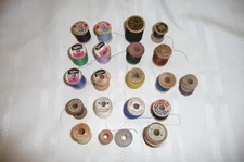 Wooden Sewing Thread Small SPOOLS ~ 21 Coats & Clarks Talon Lily Star Belding
