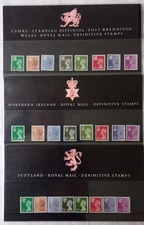 GB 1987 REGIONAL DEFINITIVE PRESENTATION PACKS 10 SCOTLAND, 11 WALES 12 IRELAND