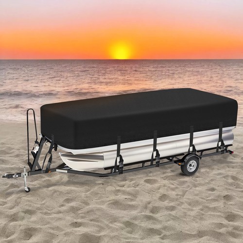 21-24Ft Waterproof Heavy Duty Pontoon Boat Cover Tear Resistant Dust Protection - Picture 5 of 15