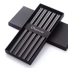 Bisda Stainless Steel Chopsticks Set of 5 Black 23.5cm Square Korean Style