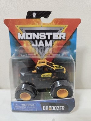 Monster Jam BRO DOZER 1:64 Scale Monster Truck Inverse Black Yellow Rare 