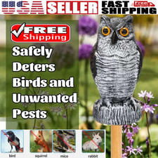 Owl Decoy Statue Protect Garden Yard Scare Birds Away Pigeon Repellent Scarecrow