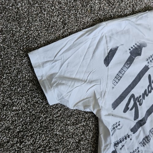 Fender Guitars Slim Fit Size Medium White/Black Short Sleeve Music Shirt - Picture 2 of 9