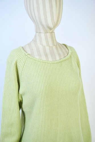 Jil Sander+ Ribbed Wool/Cashmere Chunky Knit Sweater Green Size 36 Made in Italy - Picture 2 of 16