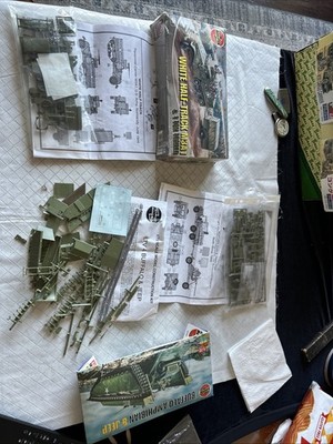 Airfix (3) Models White Half Track,LTav Buffalo Jeep, Tractor Parts 1:76