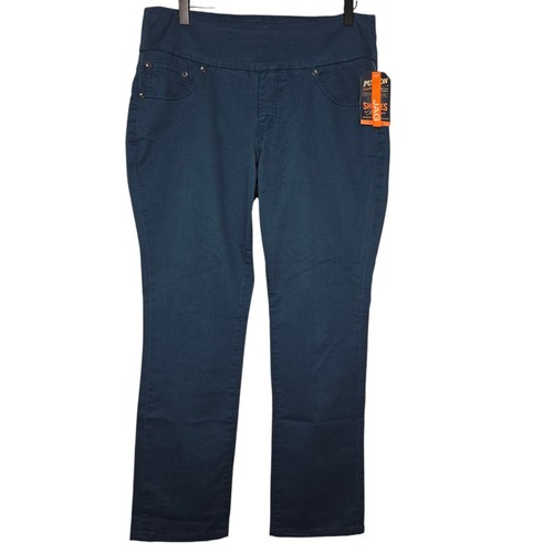 Jag Jeans Peri Pull On High Rise Straight Leg Navy Pants Size 12 Petite