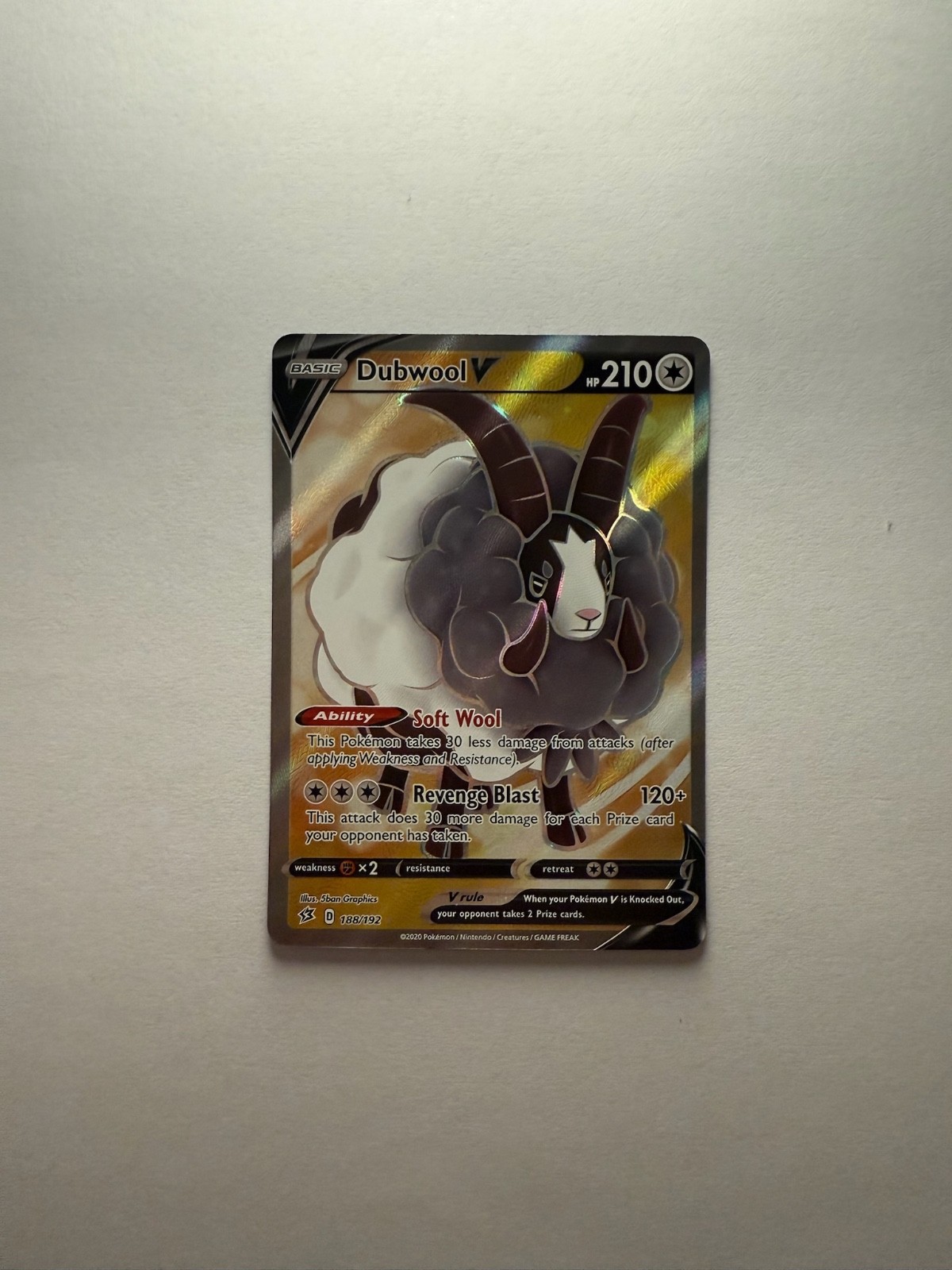 Dubwool V (Full Art) 188/192 Swsh02: Rebel Clash NM