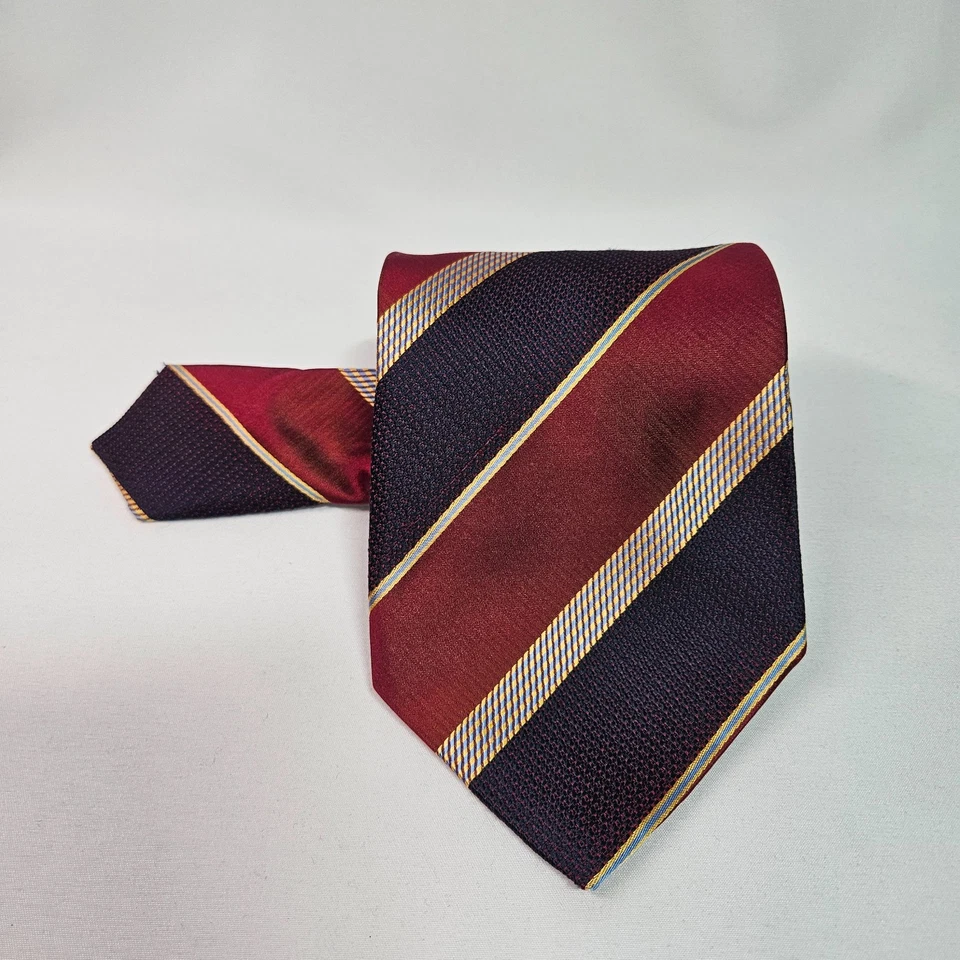 Corbata Paul Dione 100% Seda Hecha a Mano en Italia Hombres Rayas 4"x 58" Foto 2 de 4