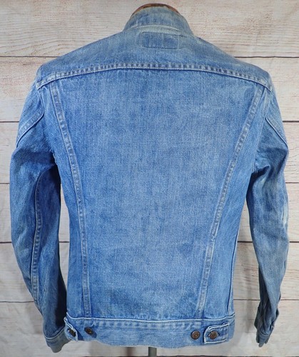 Vtg 70s Levis 2-Pocket Trucker Size 36 Mens S USA Made Distressed Denim Jacket - Picture 3 of 19