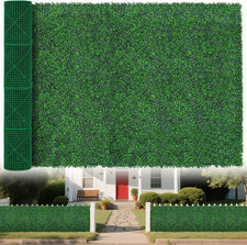 UV-Resistant Faux Boxwood Wall Roll - 71"x126" Greenery Privacy Panels