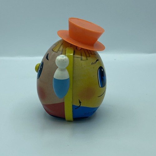 Vintage Japan Litho Tin Wind-up Toy Humpty Dumpty Two Faces Rare Find Works - Picture 2 of 5