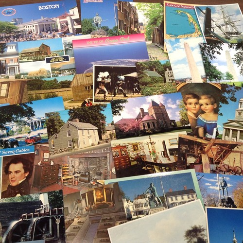 MASSACHUSETTS MA 100+ VINTAGE POSTCARD LOT, Brochures Pamphlets Ephemera Maps Ad - Picture 17 of 24
