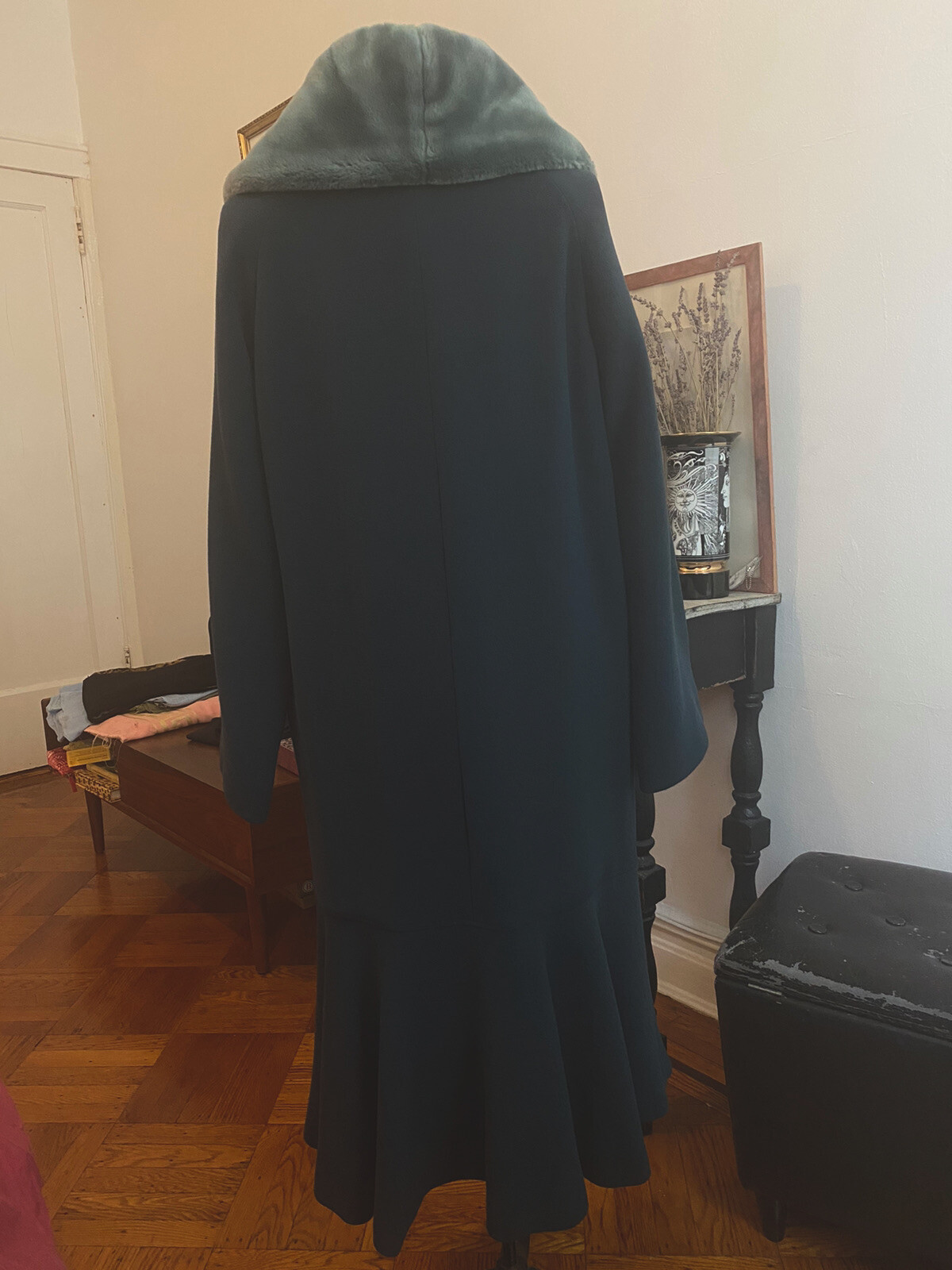 ROMEO GIGLI Vintage Elegant Virgin Wool blue/green Coat Size 40 image 4