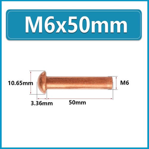 Copper Rivets M1.5 M2 M2.5 M3 M4 M5 M6 M8 Metric Round Pan Head Solid Rivets - Picture 82 of 92