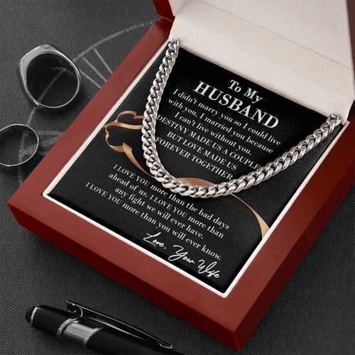 Gift for Husband, Husband Gift Cuban Link Chain Necklace, Husband Gift from Wife - Picture 17 of 25