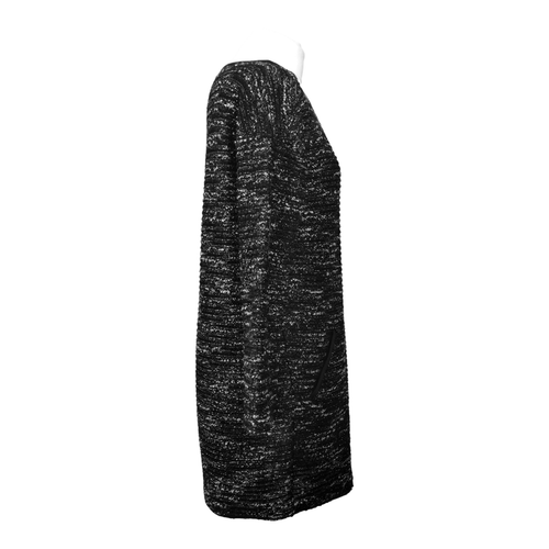 NEXT Short Glitter Dress Size 10 Black Grey Pockets Jumper Stretch Boucle Knit - Picture 7 of 20