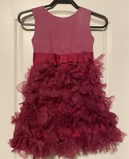 Neiman Marcus x Target Girls Marchesa Fuchsia Silk Poly Tulle Petals Dress M 7/8