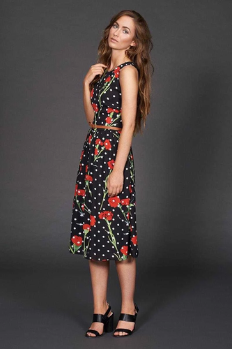 Poppy Lux Geneva Floral Spot Midi Dress - Picture 5 of 9