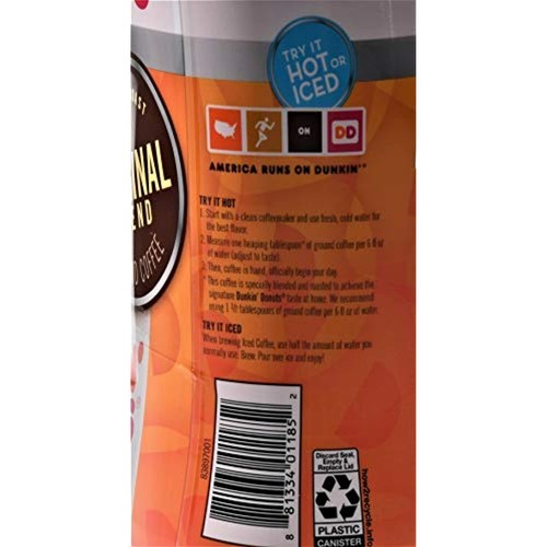 Dunkin' Donuts Original Blend Ground Coffee Medium Roast Net Wt (45 Oz), - Picture 3 of 4
