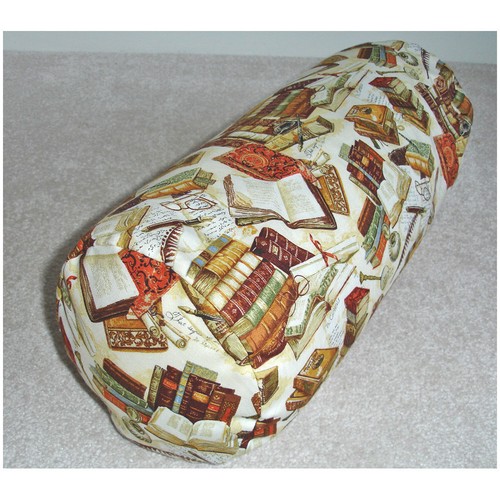 Round 16"x6" Bolster Books Cylinder Cushion Cover Library Study 6x16 Brown - Picture 2 of 6