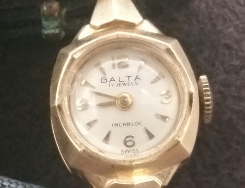 Balta 14k Gold Womens Wrist Watch 17 Jewels Incabloc Swiss Mechanical - Picture 6 of 7
