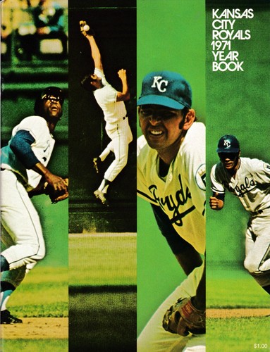 1971 Kansas City Royals Yearbook Amos Otis Freddie Patek Lou Piniella jmc3