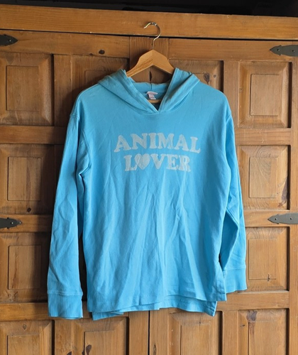 More Than Magic Girls Animal Lover Pullover Hoodie Youth XL 14-16 Light Blue