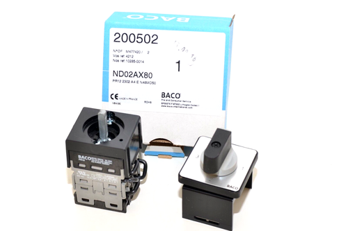PR12 Nockenschalter / Umschalter 22 mm von BACO ND02AX80, Voltmeter Switch, NOS - Picture 1 of 12