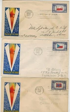 Patriotic 1943 OVERRUN COUNTRIES 909-920 UNUSUAL SET OF 12 VICTORY TORCH CACHETS