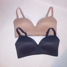 Set of 2 Soma Bra 38D Enbliss Wireless Lightly Lined Beige Gray Solid