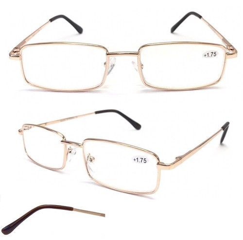 Gafas de lectura de diseño clásico para hombre cuadradas de metal con especificaciones cubierta de brazo corto L453 - Imagen 18 de 28