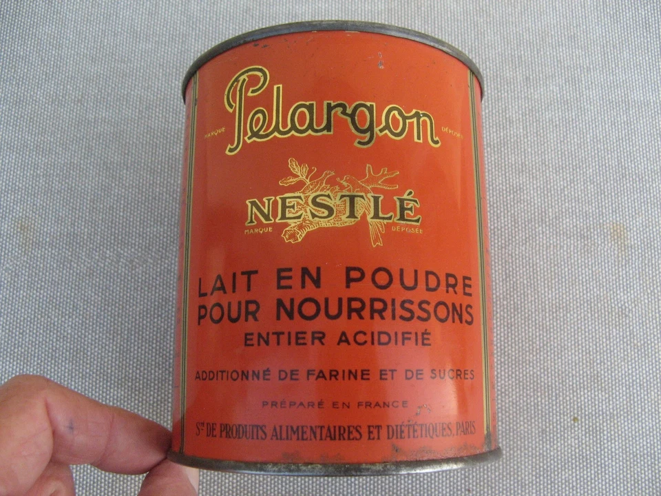 Ancienne boite publicitaire en tôle LAIT PELARGON de NESTLE - Photo 2/4
